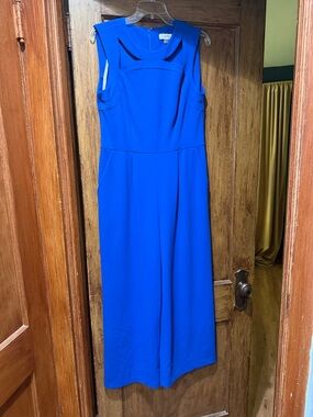 Calvin Klein Cobalt Blue Sleeveless Wide-Leg Jumpsuit